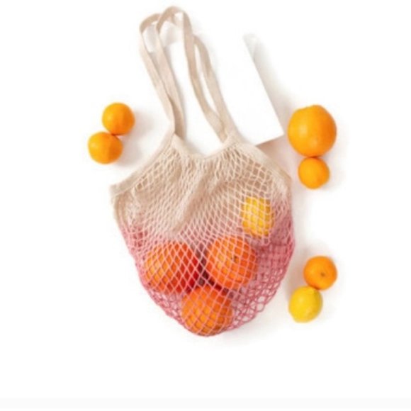 FFF Pink Ombre Dip Dyed Reusable Market Grocery Tote Bag - Picture 2 of 8